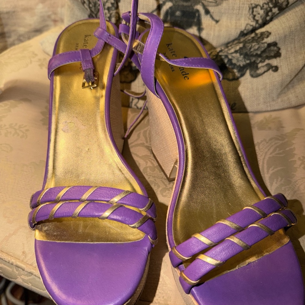 Kate Spade purple platform Wedge Espadrille Sandal